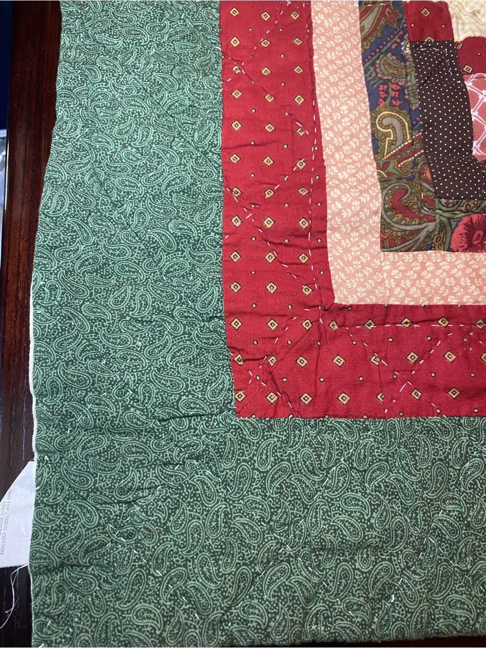 Vintage Patchwork Quilt floral pattern in Multi-color design Queen/Full 1993